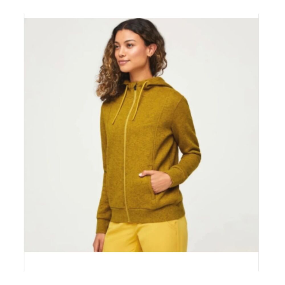 FIGS Scrubs Essentials Fleece Full Zip Hoodie Sweatshirt XL Gold
